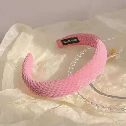 Soft Fabric Cushion Cross Pattern Stylish Hairband/Fancy Hairband (Dark Pink)-picture-14