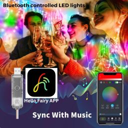 CARTSPACE RGB Smart Fairy Strip String USB Lights Smart Waterproof, Mobile Control Music Light Strip image 2