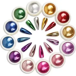 12 Colors Super Thin Mirror Effect Nail Art Chrome Powder Holographic-37
