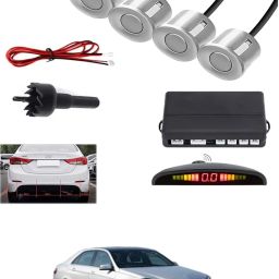4Silver Parking Sensor With LED Display Increased Safety For Car-80 Universal 4 Silver Reverse Parking Sensor With LED Display For Cars-80 Parking Sensor-image-54