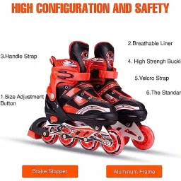 d plus Sparkle Adjustable Inline Skates with Front Light up Wheels In-line Skates - Size 7 UK image 3