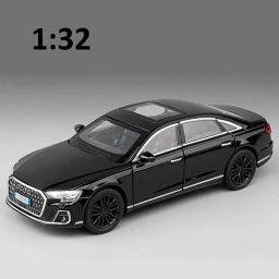 1:32 Audi A8 Die cast Model alloy metal car toy Realistic Sound and Light-image-76