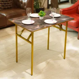 kiara quality first Multi-Purpose Foldable & Portable Wooden Laptop Table with Metallic Golden Leg Solid Wood Multipurpose Table image 2