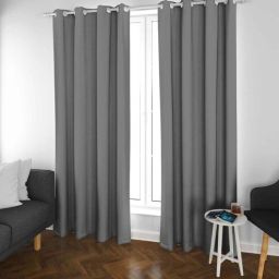 parda online Grey Polyster Solid 5ft Blackout Eyelet Window/Door (1 Pc)-picture-26