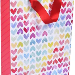 Premium Thick Card"Hearts Forever" Gift Paper Bag - Medium Printed Party Bag-image-34