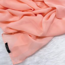 Solid Georgette Women Orange Scarf-image-7