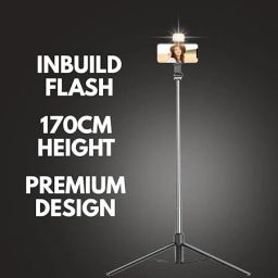 Sconzi Y18s Long Selfie Stick with Tripod and Flash 180cm – All-in-One Kit Tripod, Monopod Kit, Tripod Kit image 3