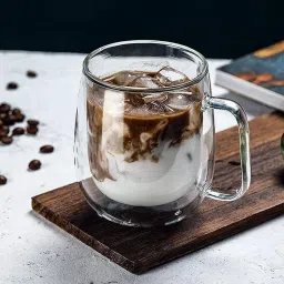 Double Wall for Drinking Tea,Coffee,Juice,Latte, Glass Cup with Handle Glass Coffee Mug-image-38