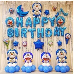 Printed Doraemon Theme Combo kit PAck for Party Decorations (set of 50) Letter Balloon-19