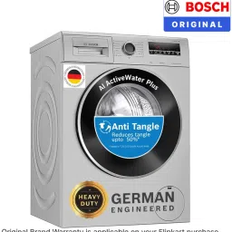 bosch 8 kg AntiTangle,AntiVibration,1400RPM Fully Automatic Front Load with In-built Heater Silver image 2
