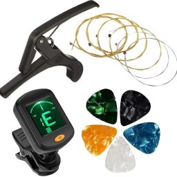 Acoustic Guitar Accessories Guitar String & 5Pick & capo & Tuner for Electric &, ukulele Guitar String-12