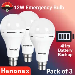 henonex 12W LED Emergency Bulb PK3 – Rechargeable Backup Light 2 hrs Bulb Emergency Light-picture-8