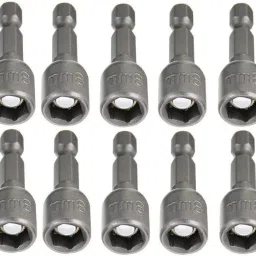 Hex Magnetic Power 8mm 5/16 Socket Adapter Drill Bit Nut Driver Set 1/4 inch Hex for Power Tools, 10-Piece-image-1