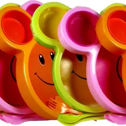 Party Return Gift In Bulk | Lunch / Dinner Plate / With Spoon & Fork (6 Pcs)- Plastic-image-25