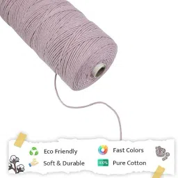 Thread | 2mm Single Strand | Baby Pink | 350-400 Metres | 1kg Spool | Cotton-21