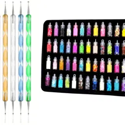 53 Pcs Exciting Nail Art Tools – 48 Bottles 3D nail art AND 5 Pcs Double Sided Nail Dotting Tool Pen. Great gift for Girl, Women, Females.-image-13