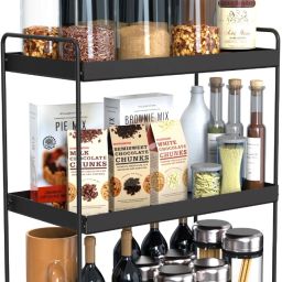 Utensil Kitchen Rack Kitchen Rack 3 Shelves Organizer Rack Multipurpose Holder Stand Iron-image-40
