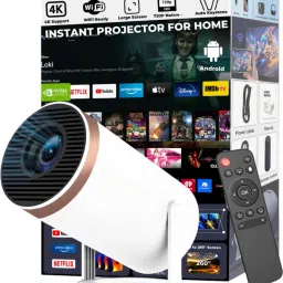 FitPro HY300 Portable HD Projector with Android 11, WiFi 6, Bluetooth 5.0 (4500 lm / 2 Speaker / Wireless / Remote Controller) Portable Projector-image-23