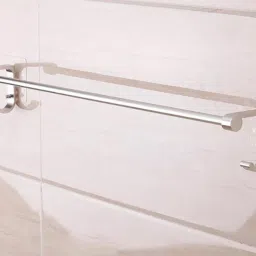 Single Rod Towel Rod/Towel Holder/Towel Stand/Towel Hanger 18 inch Longer Silver 18 inch 1 Bar Towel Rod-image-48