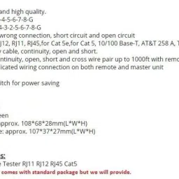 Divinext Rj45 Rj11 Rj12 Cat5 Cat6 Utp Network Cable Tester with Battery Ethernet Network LAN Cable Tester for LAN Phone Wire, Network Line, Telephone Line, Bnc Cable, Rj45 Rj11 Rj12 Cat5 ADSL Cable Portable Detachable Cable Testing Tool Network Interface Card image 4