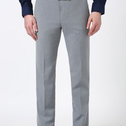 peter england Men Slim Fit Grey Polyester Trousers-picture-31