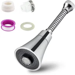 ABS Faucet Aerator, Anti-Splash Swivel Kitchen Faucet Head, 360° Rotatable, Water Saving Faucet, 2 Water Modes Faucet Extension, Silver, Chrome Finish Health Faucet-image-50
