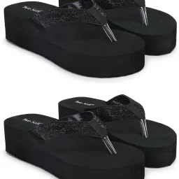 Pack Of 2 Combo Stylish Extra Comfort Lightweight Dailywear Used Women Slippers-4