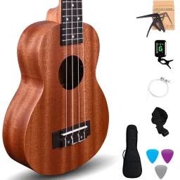 Wanderer Mahogany wood Ukulele (Online LEARNING course free having 66 videos) Soprano Ukulele-0