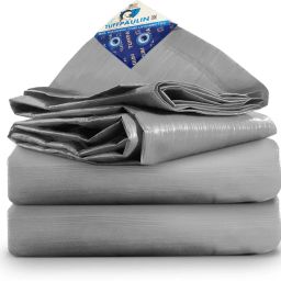 15FTX12FT-120GSM-SILVER Tarpaulin Tent - For Truck body, Car, Bike and Train Wagon Cover, Grain Covers-image-31