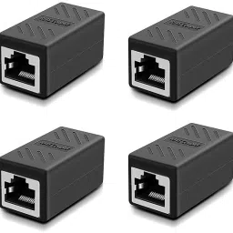 RAREGEAR RJ45 Coupler Ethernet Coupler Cat7, Cat6 Cat5e RJ45 8P8C LAN Coupler (Pack of 4) Lan Adapter-11
