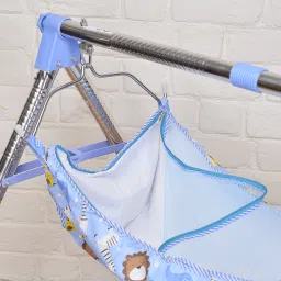 jin Fully Foldable Cradle with Round Frame, Indian Style Ghodiyu (Blue) image 4