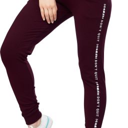 Women Printed Maroon Track Pants-image-7