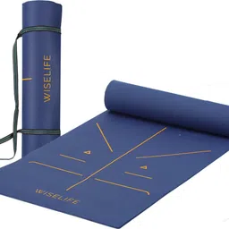 wiselife Tru Alignment Navy Blue TPE 6 mm Yoga Mat-picture-42
