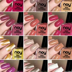 Quick Dry Long Lasting Nail Polish Combo Offer Set of 12 Combo No-01 Mauve,Red,Peach,Nude,Magenta,Nude,Nude Grey,Peach,Purple,Silver,Golden,Top Coat-13