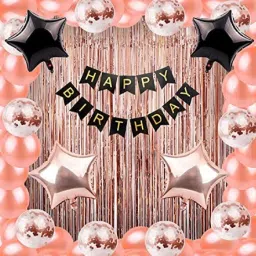 Premium Quality Rose gold Happy Birthday Balloons Decoration Kit-image-79