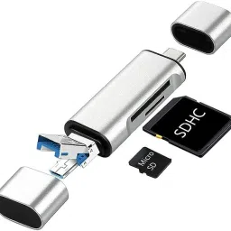 RuhZa 3 in 1 Type C Card Reader Hub, Type C OTG Adapter, 3 in 1 Card Reader, USB Adapter-image-6