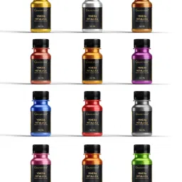 Acrylic Venezia Metallic Colour | 12 Metallic Shades | 50 ml | Extra Sheen | Non Fading | Indoor/Outdoor | Non Toxic | Multi-Surface | Pro Artist, Hobby Painters & Kid | Made in India-12