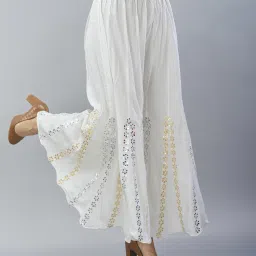 Women Flared Multicolor Viscose Rayon Trousers-image-24