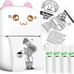 EVAAENTERPRISES mini pink printer with Bluetooth connector and thermal charging POCKET PRINTER-76