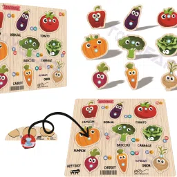 Wooden Fruits Peg Puzzle Board For Kids Puzzle With Realistic Fruit Images Toy-image-60
