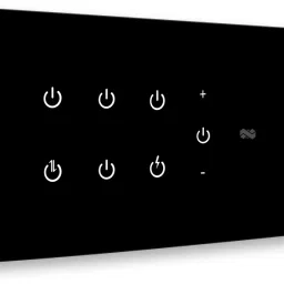 iotics Smart Touch Switch for 6 Light, Dimmer & Fan, Remote, Mobile App, Voice Control Smart Switch-image-0