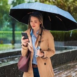 raingal Auto Open 3 Fold Umbrella For Protection Against Rain Sun+UV Rays with cover Umbrella image 2