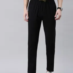Men Solid Black Track Pants-image-18