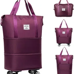 5 L Strolley Duffel Bag - Duffle Bag with Detachable Wheels Expandable Foldable Duffle Bag - Multicolor - Regular Capacity-image-75