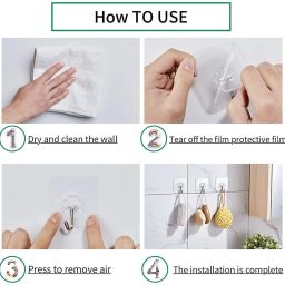 shalvi Adhesive Hooks for Wall, Sticky Wall Hook for Hangers,Bedroom,Bathroom hangings Hook 10 image 3