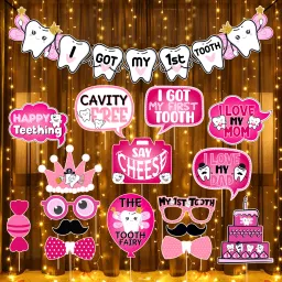 First Tooth Decoration Combo - Banner,Photo Booth & Rice Light (Pack Of 18)-14