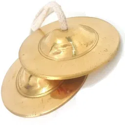 3 inch Gold polished Taal/ Manjira/ Manjeera/Handtaal Kartal Instrument-image-55