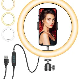 POZUB 10" Inche Big LED Selfie Ring Light Video Light, Photoshoot camera Flash Light Ring Flash-image-48