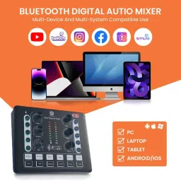 digimore D-220 Live Sound Card with Bluetooth for Streaming, Singing, Gaming Audio Interface image 4