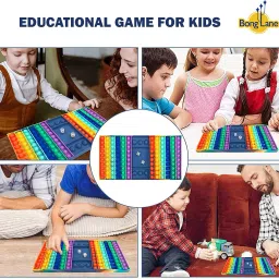 himanshu tex Big Size Square pop it Toy 100 Bubbles Push Pop Fidget Toy, Rainbow Square Popular Stress Relieving Fidget Game for Kids Adults Anxiety Autism Silicone Pop It Toys image 5